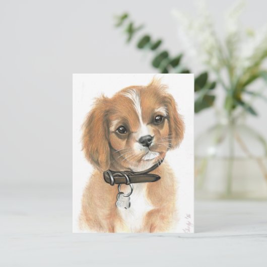 Welpe Postkarte (Stehend Vorderseite)