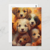 Welpe, Puppy-Liebe Postkarte (Vorne/Hinten)