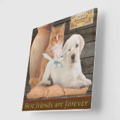 Welpe Quadratische Wanduhr (Winkel)