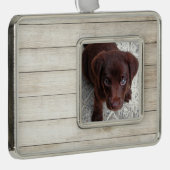 Welpe Rahmen-Ornament Silber (Rechts)