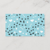 Welpe Run Blue Dogggy Daycare Business Card Visitenkarte (Rückseite)