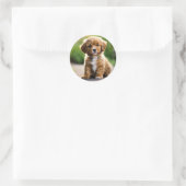 Welpe Runder Aufkleber (Tasche)