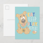 Welpe Scooby-Doo "Essen, schlafen, spielen, wieder Postkarte (Vorne/Hinten)