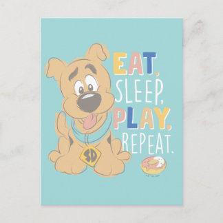 Welpe Scooby-Doo "Essen, schlafen, spielen, wieder Postkarte