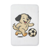 Welpe spielt Fußball Badematte (Vorderseite Vertikal)