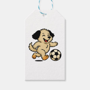 Welpe spielt Fußball Geschenkanhänger