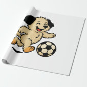 Welpe spielt Fußball Geschenkpapier (Ungerollt)