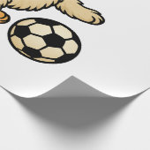 Welpe spielt Fußball Geschenkpapier (Ecke)