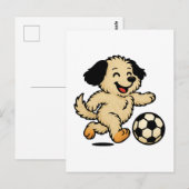 Welpe spielt Fußball Postkarte (Vorne/Hinten)