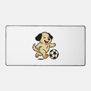Welpe spielt Fußball Schreibtischunterlage