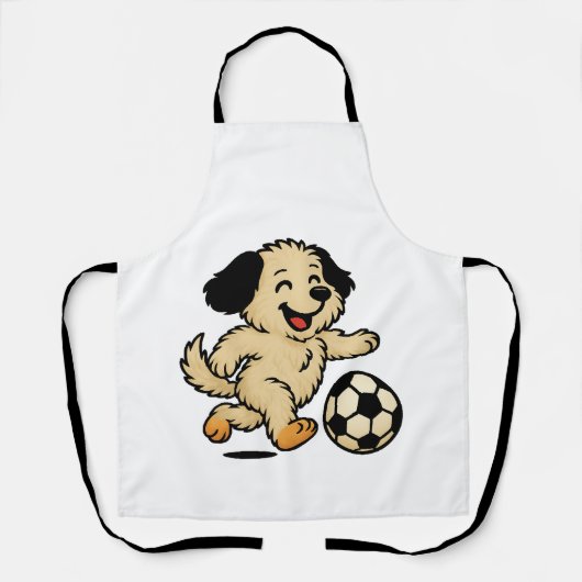 Welpe spielt Fußball Schürze (Vorderseite)