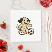 Welpe spielt Fußball Serviette (Beispiel)