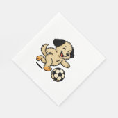 Welpe spielt Fußball Serviette (Ecke)
