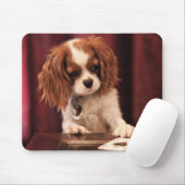 Welpe spielt Karten Mousepad (Mit Mouse)