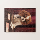 Welpe spielt Karten Puzzle (Horizontal)