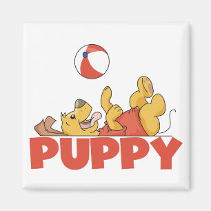 Welpe spielt T-Shirts und Geschenke Magnet