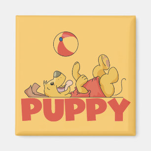 Welpe spielt T-Shirts und Geschenke Magnet