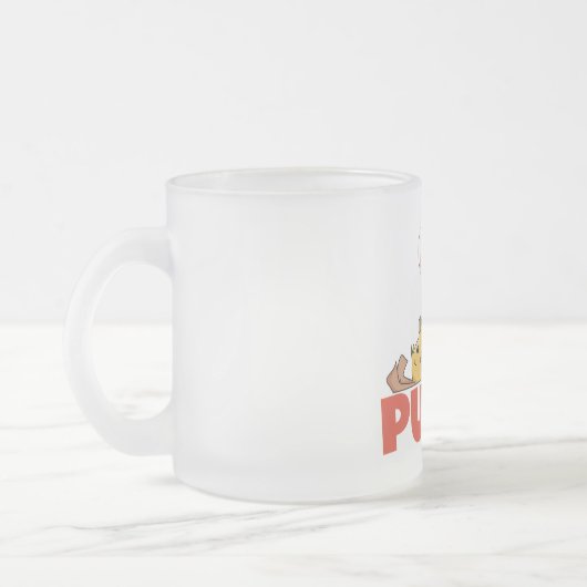 Welpe spielt T-Shirts und Geschenke Mattglastasse (Links)