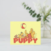 Welpe spielt T-Shirts und Geschenke Postkarte (Stehend Vorderseite)