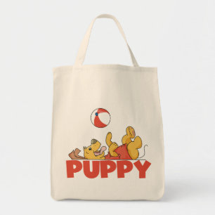 Welpe spielt T-Shirts und Geschenke Tragetasche