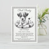 Welpe Splash Birthday Pool Party Einladung (Stehend Vorderseite)