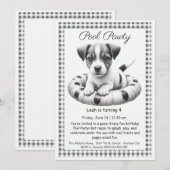 Welpe Splash Birthday Pool Party Einladung (Vorne/Hinten)