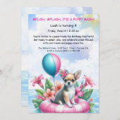 Welpe Splash Birthday Pool Party Einladung (Vorne/Hinten)