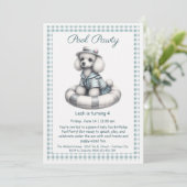 Welpe Splash Birthday Pool Party Einladung (Stehend Vorderseite)