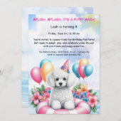 Welpe Splash Birthday Pool Party Einladung (Vorne/Hinten)