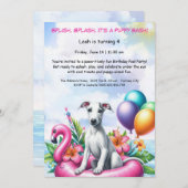 Welpe Splash Birthday Pool Party Einladung (Vorne/Hinten)