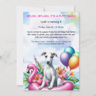 Welpe Splash Birthday Pool Party Einladung