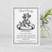 Welpe Splash Birthday Pool Party Einladung (Stehend Vorderseite)