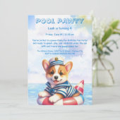 Welpe Splash Birthday Pool Party Einladung (Stehend Vorderseite)