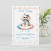 Welpe Splash Birthday Pool Party Einladung (Stehend Vorderseite)