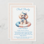 Welpe Splash Birthday Pool Party Einladung (Vorne/Hinten)