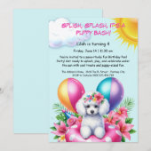 Welpe Splash Birthday Pool Party Einladung (Vorne/Hinten)