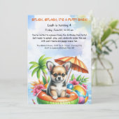 Welpe Splash Birthday Pool Party Einladung (Stehend Vorderseite)