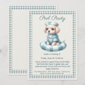 Welpe Splash Birthday Pool Party Einladung (Vorne/Hinten)