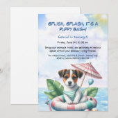 Welpe Splash Birthday Pool Party Einladung (Vorne/Hinten)