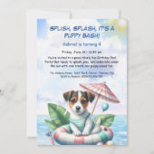Welpe Splash Birthday Pool Party Einladung (Vorderseite)
