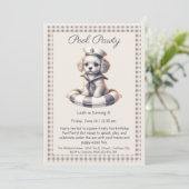 Welpe Splash Birthday Pool Party Einladung (Stehend Vorderseite)