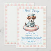 Welpe Splash Birthday Pool Party Einladung (Vorne/Hinten)