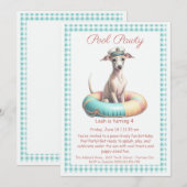 Welpe Splash Birthday Pool Party Einladung (Vorne/Hinten)