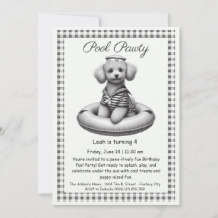 Welpe Splash Birthday Pool Party Einladung
