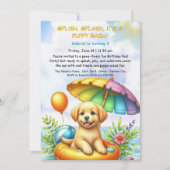 Welpe Splash Birthday Pool Party Einladung (Vorderseite)