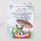 Welpe Splash Birthday Pool Party Einladung (Vorne/Hinten)