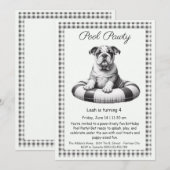 Welpe Splash Birthday Pool Party Einladung (Vorne/Hinten)