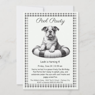Welpe Splash Birthday Pool Party Einladung