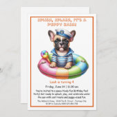Welpe Splash Birthday Pool Party Einladung (Vorne/Hinten)
