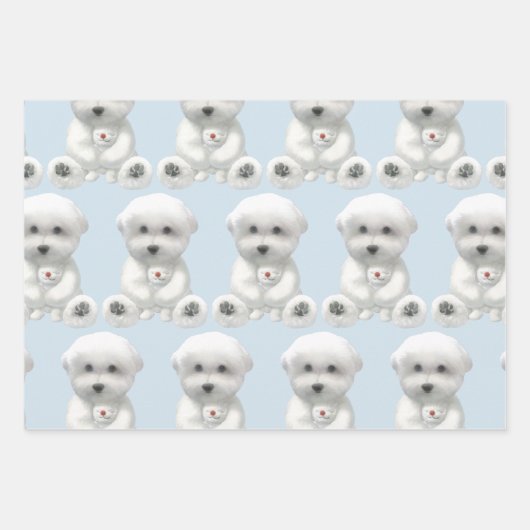 Welpe umarmt sein Spielzeug Geschenkpapier Set (Vorderseite)